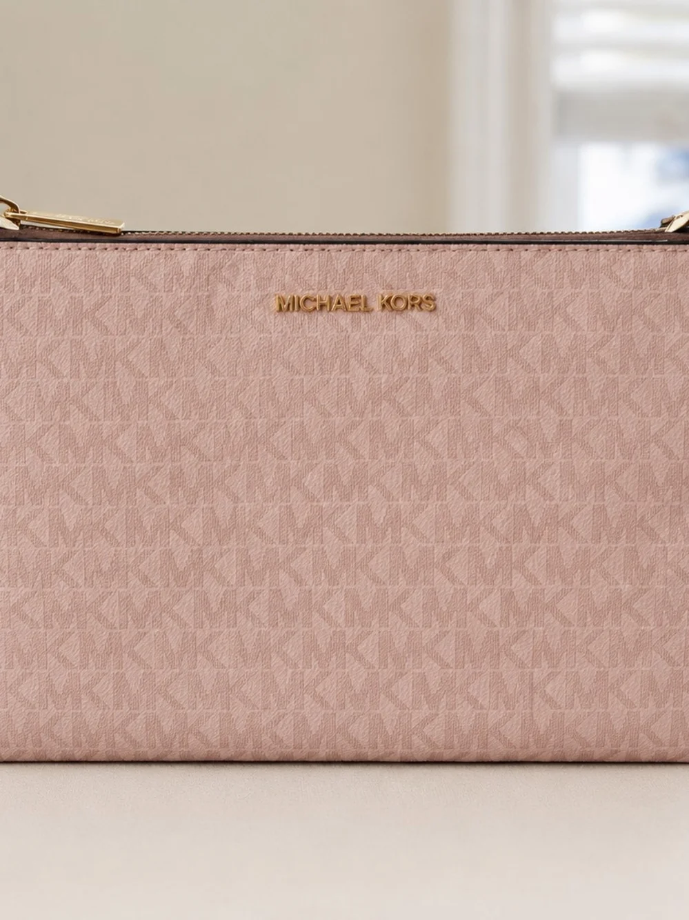 Michael Kors Pink Signature Leather Crossbody Bag